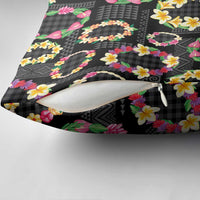 Hawaiian Kakau Tattoo Leis and Palaka Pattern Pillow Cover Traditional Aloha Tribal Black Color LT03 - Polynesian Pride