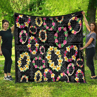 Hawaiian Kakau Tattoo Leis and Palaka Pattern Quilt Traditional Aloha Tribal Black Color LT03 - Polynesian Pride