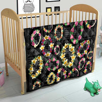 Hawaiian Kakau Tattoo Leis and Palaka Pattern Quilt Traditional Aloha Tribal Black Color LT03 - Polynesian Pride