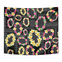 Hawaiian Kakau Tattoo Leis and Palaka Pattern Tapestry Traditional Aloha Tribal Black Color LT03 - Polynesian Pride