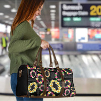 Hawaiian Kakau Tattoo Leis and Palaka Pattern Travel Bag Traditional Aloha Tribal Black Color LT03 - Polynesian Pride