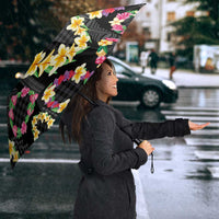 Hawaiian Kakau Tattoo Leis and Palaka Pattern Umbrella Traditional Aloha Tribal Black Color LT03 - Polynesian Pride