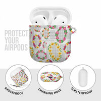 Hawaiian Kakau Tattoo Leis and Palaka Pattern AirPods Case Traditional Aloha Tribal White Color LT03 - Polynesian Pride