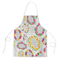 Hawaiian Kakau Tattoo Leis and Palaka Pattern Apron Traditional Aloha Tribal White Color LT03 White - Polynesian Pride