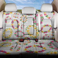 Hawaiian Kakau Tattoo Leis and Palaka Pattern Back Car Seat Cover Traditional Aloha Tribal White Color LT03 One Size White - Polynesian Pride