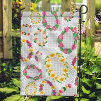 Hawaiian Kakau Tattoo Leis and Palaka Pattern Garden Flag Traditional Aloha Tribal White Color LT03 Garden Flag White - Polynesian Pride