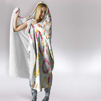 Hawaiian Kakau Tattoo Leis and Palaka Pattern Hooded Blanket Traditional Aloha Tribal White Color LT03 - Polynesian Pride