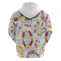 Hawaiian Kakau Tattoo Leis and Palaka Pattern Hoodie Traditional Aloha Tribal White Color LT03 - Polynesian Pride