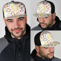 Hawaiian Kakau Tattoo Leis and Palaka Pattern Mesh Trucker Cap Traditional Aloha Tribal White Color LT03 - Polynesian Pride