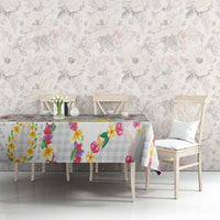 Hawaiian Kakau Tattoo Leis and Palaka Pattern Tablecloth Traditional Aloha Tribal White Color LT03 - Polynesian Pride