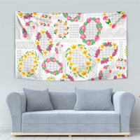 Hawaiian Kakau Tattoo Leis and Palaka Pattern Tapestry Traditional Aloha Tribal White Color LT03 - Polynesian Pride