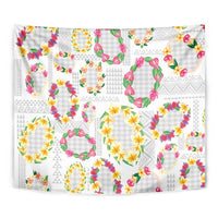 Hawaiian Kakau Tattoo Leis and Palaka Pattern Tapestry Traditional Aloha Tribal White Color LT03 - Polynesian Pride