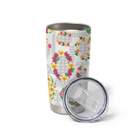 Hawaiian Kakau Tattoo Leis and Palaka Pattern Tumbler Cup Traditional Aloha Tribal White Color LT03 - Polynesian Pride