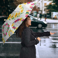 Hawaiian Kakau Tattoo Leis and Palaka Pattern Umbrella Traditional Aloha Tribal White Color LT03 - Polynesian Pride