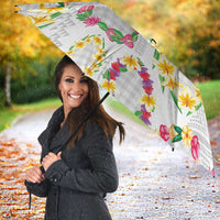 Hawaiian Kakau Tattoo Leis and Palaka Pattern Umbrella Traditional Aloha Tribal White Color LT03 - Polynesian Pride