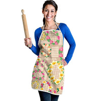 Hawaiian Kakau Tattoo Leis and Palaka Pattern Apron Traditional Aloha Tribal Beige Color LT03 - Polynesian Pride