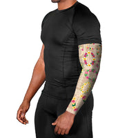 Hawaiian Kakau Tattoo Leis and Palaka Pattern Arm Sleeves Traditional Aloha Tribal Beige Color LT03 - Polynesian Pride