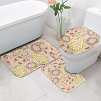Hawaiian Kakau Tattoo Leis and Palaka Pattern Bathroom Set Traditional Aloha Tribal Beige Color LT03 - Polynesian Pride