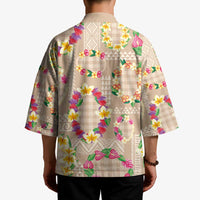 Hawaiian Kakau Tattoo Leis and Palaka Pattern Kimono Traditional Aloha Tribal Beige Color LT03 - Polynesian Pride