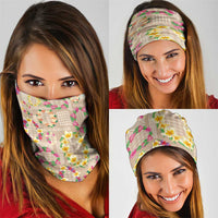 Hawaiian Kakau Tattoo Leis and Palaka Pattern Neck Gaiter Traditional Aloha Tribal Beige Color LT03 - Polynesian Pride