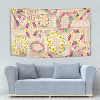 Hawaiian Kakau Tattoo Leis and Palaka Pattern Tapestry Traditional Aloha Tribal Beige Color LT03 - Polynesian Pride