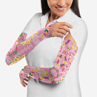 Hawaiian Leis Arm Sleeves Kakau Tattoos and Palaka Pastel Pink Color LT03 - Polynesian Pride