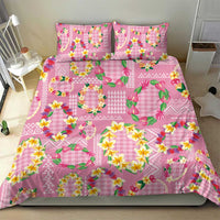 Hawaiian Leis Bedding Set Kakau Tattoos and Palaka Pastel Pink Color LT03 - Polynesian Pride
