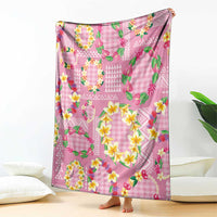 Hawaiian Leis Blanket Kakau Tattoos and Palaka Pastel Pink Color LT03 - Polynesian Pride