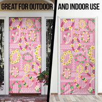 Hawaiian Leis Door Cover Kakau Tattoos and Palaka Pastel Pink Color LT03 - Polynesian Pride