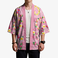 Hawaiian Leis Kimono Kakau Tattoos and Palaka Pastel Pink Color LT03 - Polynesian Pride