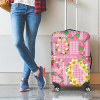 Hawaiian Leis Luggage Cover Kakau Tattoos and Palaka Pastel Pink Color LT03 - Polynesian Pride