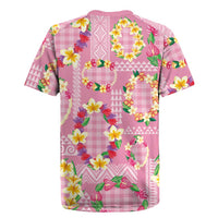 Hawaiian Leis Rugby Jersey Kakau Tattoos and Palaka Pastel Pink Color LT03 - Polynesian Pride