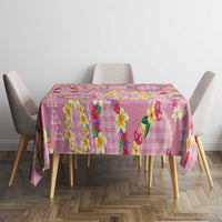 Hawaiian Leis Tablecloth Kakau Tattoos and Palaka Pastel Pink Color LT03 - Polynesian Pride