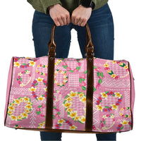 Hawaiian Leis Travel Bag Kakau Tattoos and Palaka Pastel Pink Color LT03 Pink - Polynesian Pride