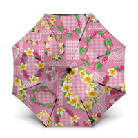 Hawaiian Leis Umbrella Kakau Tattoos and Palaka Pastel Pink Color LT03 One Size Folded 11.42 inch Opened Diameter 37.4 inch Pink - Polynesian Pride