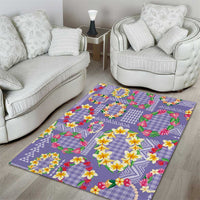 Hawaiian Leis Area Rug Kakau Tattoos and Palaka Pastel Purple Color LT03 - Polynesian Pride