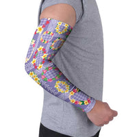 Hawaiian Leis Arm Sleeves Kakau Tattoos and Palaka Pastel Purple Color LT03 - Polynesian Pride