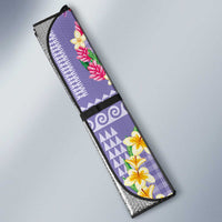 Hawaiian Leis Auto Sun Shade Kakau Tattoos and Palaka Pastel Purple Color LT03 - Polynesian Pride