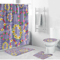 Hawaiian Leis Bathroom Set Kakau Tattoos and Palaka Pastel Purple Color LT03 Bathroom Set (4 pcs) Purple - Polynesian Pride