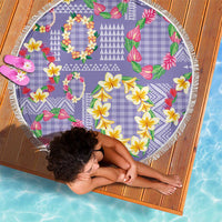 Hawaiian Leis Beach Blanket Kakau Tattoos and Palaka Pastel Purple Color LT03 - Polynesian Pride