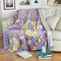 Hawaiian Leis Blanket Kakau Tattoos and Palaka Pastel Purple Color LT03 Purple - Polynesian Pride