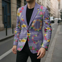Hawaiian Leis Blazer Kakau Tattoos and Palaka Pastel Purple Color LT03 - Polynesian Pride