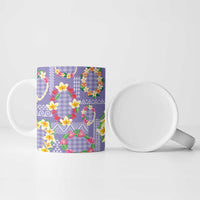 Hawaiian Leis Ceramic Mug Kakau Tattoos and Palaka Pastel Purple Color LT03 - Polynesian Pride