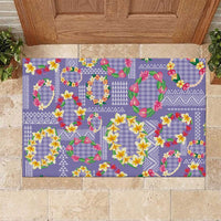 Hawaiian Leis Rubber Doormat Kakau Tattoos and Palaka Pastel Purple Color LT03 Purple - Polynesian Pride