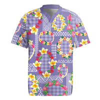 Hawaiian Leis Rugby Jersey Kakau Tattoos and Palaka Pastel Purple Color LT03 Purple - Polynesian Pride