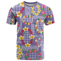 Hawaiian Leis T Shirt Kakau Tattoos and Palaka Pastel Purple Color LT03 Purple - Polynesian Pride