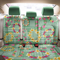 Hawaiian Leis Back Car Seat Cover Kakau Tattoos and Palaka Pastel Green Color LT03 - Polynesian Pride