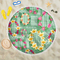 Hawaiian Leis Beach Blanket Kakau Tattoos and Palaka Pastel Green Color LT03 One Size 150cm Green - Polynesian Pride
