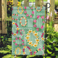 Hawaiian Leis Garden Flag Kakau Tattoos and Palaka Pastel Green Color LT03 Garden Flag Green - Polynesian Pride