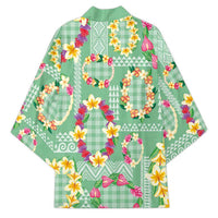 Hawaiian Leis Kimono Kakau Tattoos and Palaka Pastel Green Color LT03 - Polynesian Pride